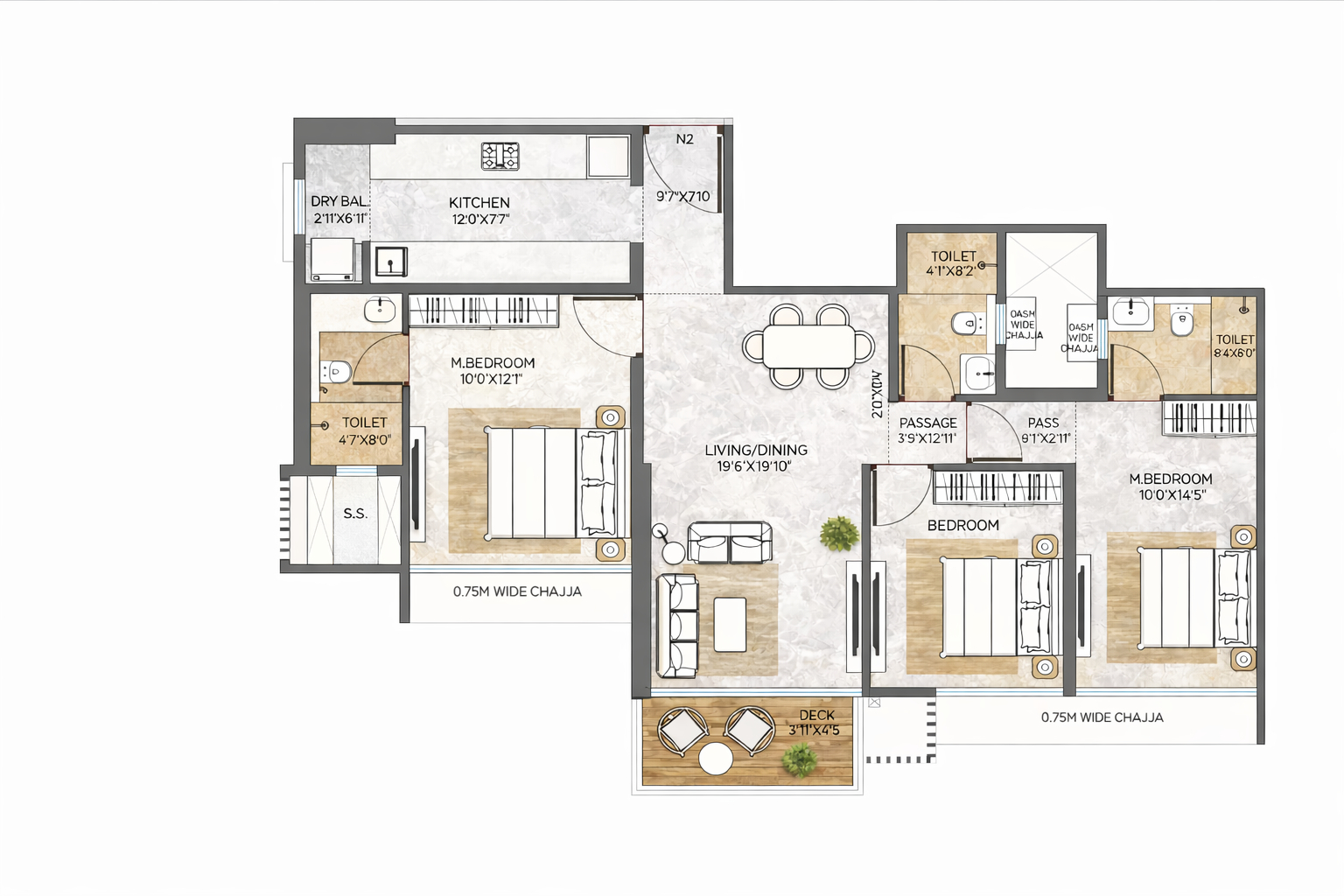 3 BHK Apartment Mood Board